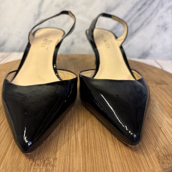 Talbots Sling Back Black Patent Leather Kitten Heels - Picture 6 of 13